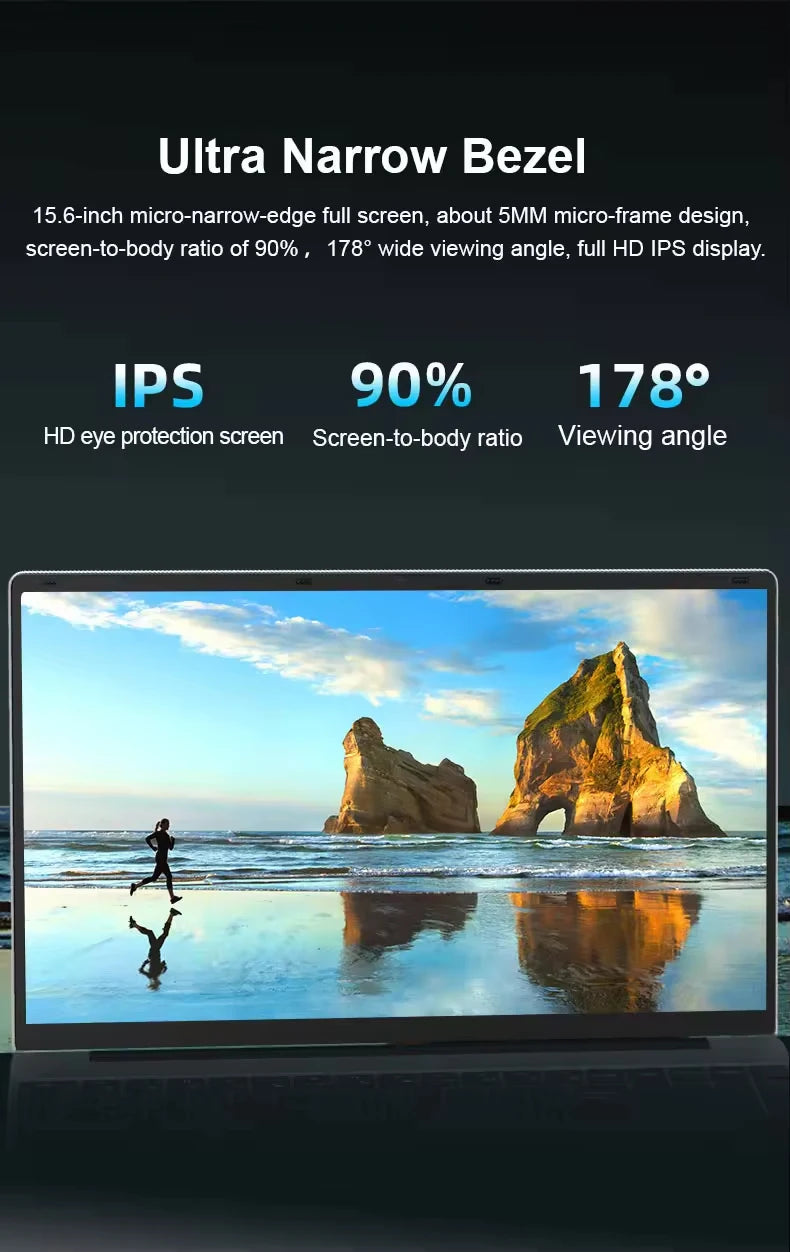 High Quality Laptops Intel N5095 Notebook PC 15.6 Inch 12GB RAM 256GB SSD 1920*1080P Personal&Home Computer Laptops Good Vibrations