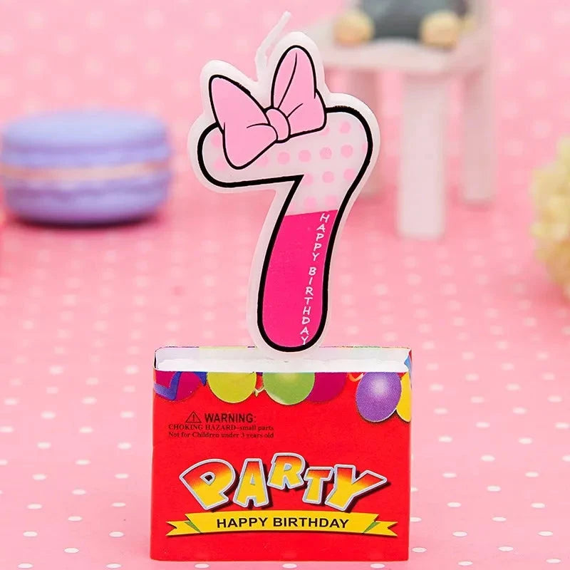 Birthday Candle Mouse Party Decorations Number Candle Cake Toppers Decorations for Home Kids's Gift Candle DIY Cake Flags Good Vibrations