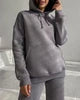 Liu Ming Custom Logo Wholesale Fashion Women Outfits Long Sleeve Hooded Loose Tracksuit Sweatshirt and Pants Set Good Vibrations