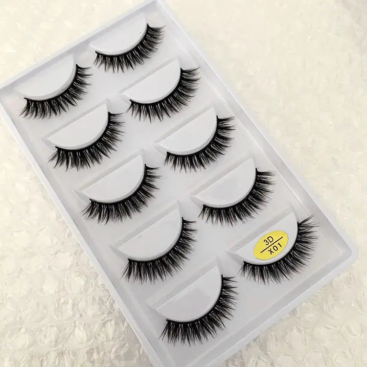 5 Pairs Multipack 3D Soft Mink Hair False Eyelashes Handmade Wispy Fluffy Long Lashes Natural Eye Makeup Tools Faux H13 E08 E01 Good Vibrations