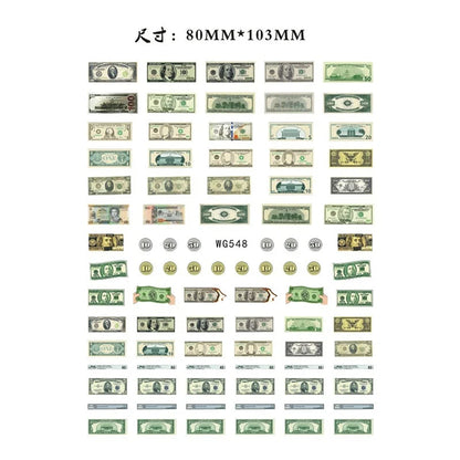 3D Money Dollar Sign Design Nail Art Sticker Decals Self Adhesive Manicure Tips Wraps Decoration Sliders for Nails Good Vibrations