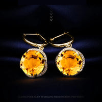 JoiasHome Charms Jewelry Sets for Women Fashion Yellow Crystal Ring Earrings Necklace Female Party Silver 925 Jewelry Wholesale Good Vibrations