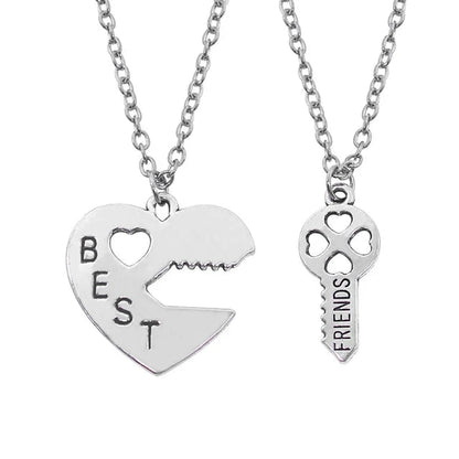 Fashion Best Friends Honey Love Couple Pendant Necklace 2 Pcs/ Set Chain Choke Broken Heart BFF Good Friendship Jewelry Gift Good Vibrations