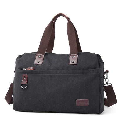 Canvas Briefcase Bags for Men Shoulder Bag Business Laptop Messenger Bags Good Vibrations