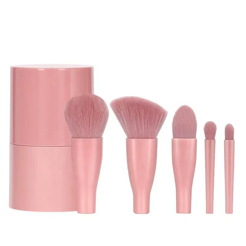 Premium Synthetic Hair Mini Handle Makeup Brush Set Foundation Powder Concealer Eye Shadows Travel Pink Makeup Brushes With Case Good Vibrations