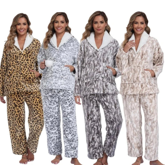 Free Shipping Winter Pajamas for Women Set Spandex 2 Piece Loungewear Women Print Sleepwear Good Vibrations