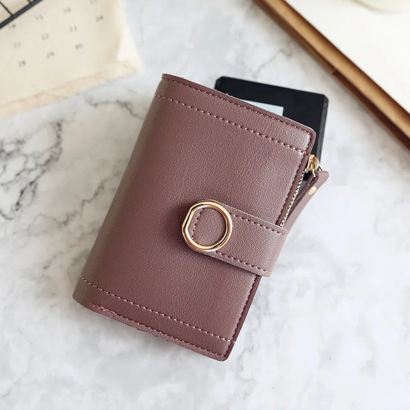 New Fashion Short Women's Wallet Zipper Card Holder Cute Female Coin Purse High Quality PU Wallets For Girls Good Vibrations