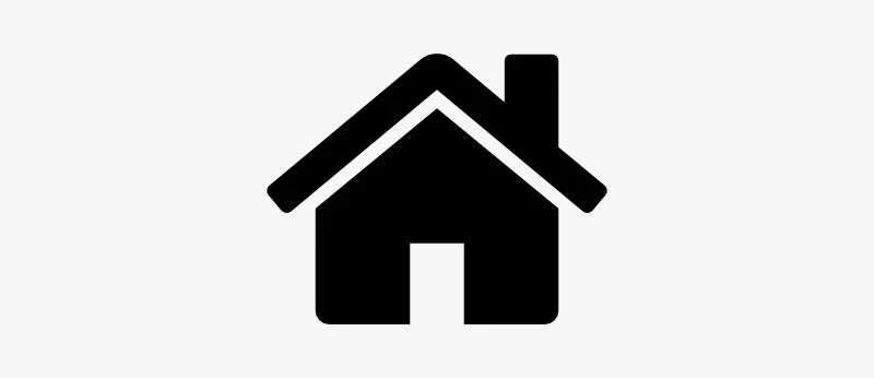 Home icon in black on a white background.