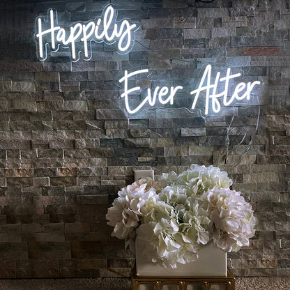 Happily Ever After Neon Sign Wedding Party Lights Event Background Decorative Lights Dimmable Good Vibrations