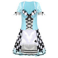 Women Adult Costume Cosplay Dress Fantasy Party Blue Sweet Lolita Maid Halloween Costumes Good Vibrations