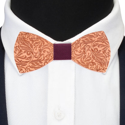 2020 Design Craved Floral Wooden Wood Bow Tit Set Navy Red Plaid Silk Pocket Square Cufflinks Broocn Bowtie Set For Mens Wedding