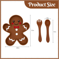 Custom Baby Bowl Tableware Set Silicone Straw Children's Dishes Kids Dinner Feeding Plate Gingerbread Man Food Plate Spoon Fork Good Vibrations