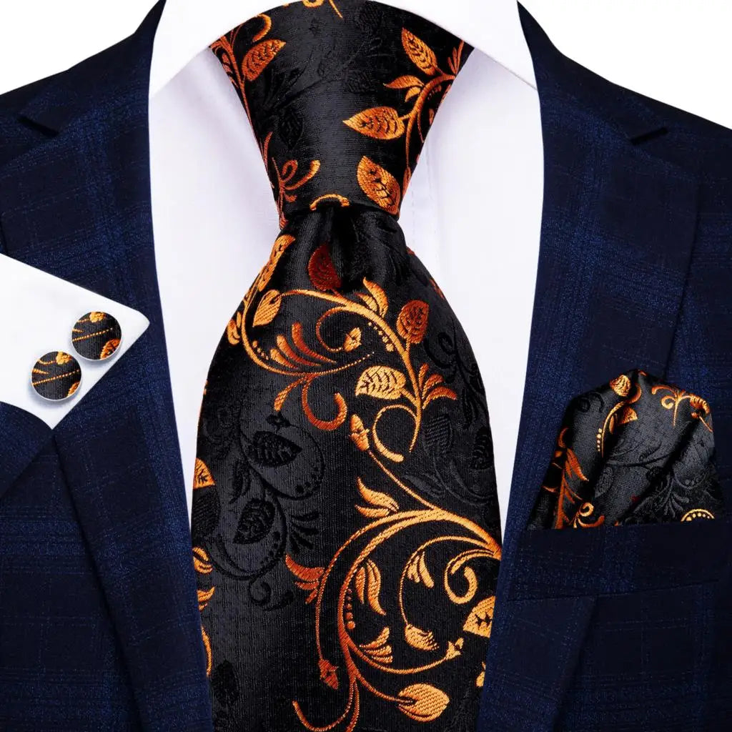Jacquard Peacock Blue Novelty Design Wedding Tie For Men Hanky Cufflinks Gift Mens Necktie Set Business Party Dropshipping Good Vibrations
