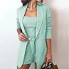 YiXin New Arrivals 2022 Vest Jacket Shorts Women Solid Color High Waist Women Outfits Three Pieces Set Women Clothing Good Vibrations