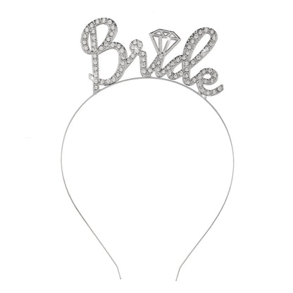 Diamond Letter Headband Bride to Be Sash Veil for Women Wedding Party Bridal Shower Gift WB019 Good Vibrations