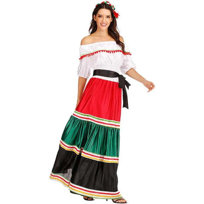 Wholesale Cinco De Mayo Halloween Costume Carnival Girls Dress Spanish Brazil Dance Costume TRAD-003 Good Vibrations