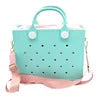 2026 New Arrivals Candy Color EVA Tote Bag for DIY Charms Waterproof Beach Bag Adjustable Strap Casual Travel Shopping Good Vibrations