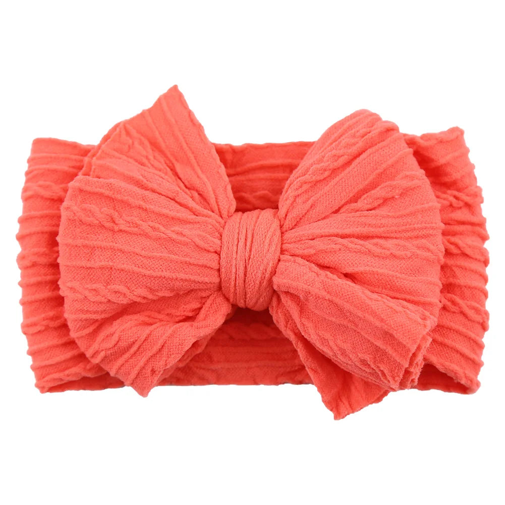 Solid Cable Bow Baby Headband for Child Nylon Layers Headwear Kids Elastic Turban Headwraps Newborn Boys Girls Hair Accessories Good Vibrations