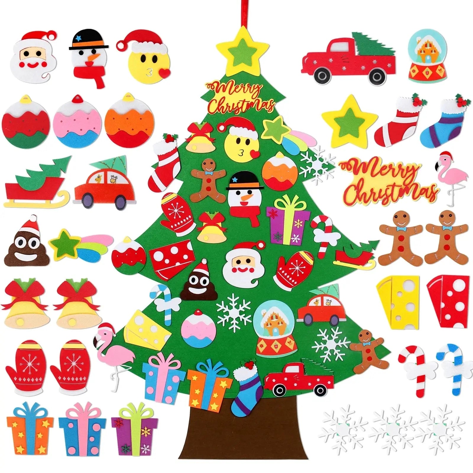 Kids DIY Felt Christmas Tree Merry Christmas Decorations For Home 2025 Christmas Ornaments Navidad 2026 New Year Gifts Xmas Tree Good Vibrations