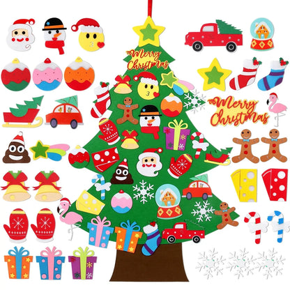 Kids DIY Felt Christmas Tree Merry Christmas Decorations For Home 2025 Christmas Ornaments Navidad 2026 New Year Gifts Xmas Tree Good Vibrations