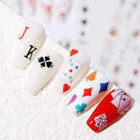 Waterproof Adhesive Decals Interesting Manicure Poker Nail Art Sticker Playing Cards Design DIY Nail Decoration Good Vibrations