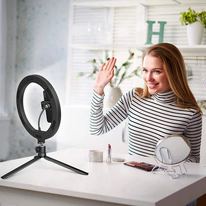 26cm LED Selfie Ring Lamp Photographic Selfie Ring Lighting USB Remote Fill light For Tiktok Video Live with Phone Holder Tripod Good Vibrations Adult Super Store