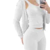 Custom High Waisted Tracksuit Casual Solid 3pc Women Set Jogger Skiny Long Sleeve 3 Piece Suit Fall Clothing for Women Ladies Good Vibrations