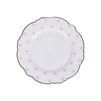 Creative  Ceramic Plate Pink Wave Point Simple Flat Plate Western Steak Plate Girl Heart Set  Irregular Golden Girl Good Vibrations