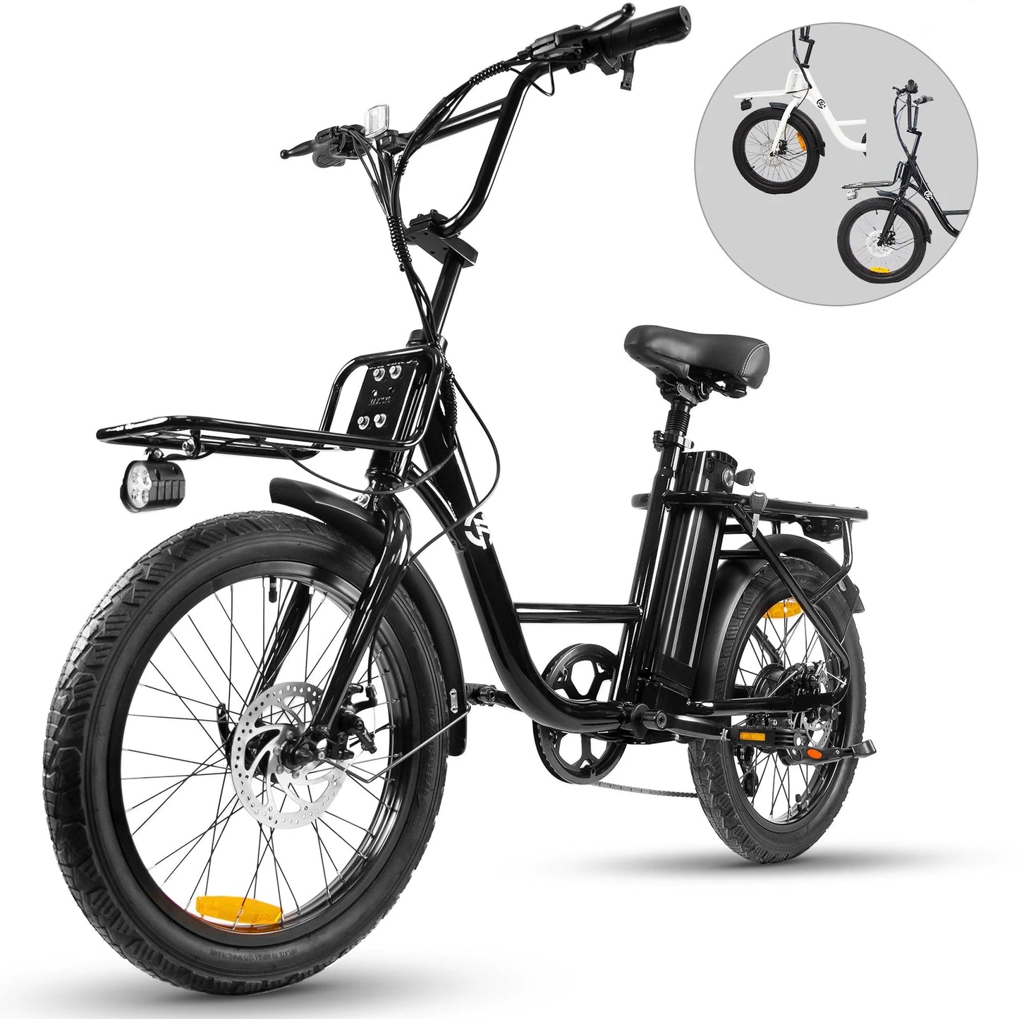 20-inch Electric Bike with Fat Tires Outdoor Use Portable Design Long Battery Life Non-Suspension Front Fork Electric City Bike Good Vibrations