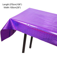 Disposable Party Glitter Table Cloth Birthday Rectangular Tablecloth Wedding Birthday Table Cloth Rectangular PVC Waterproof Good Vibrations