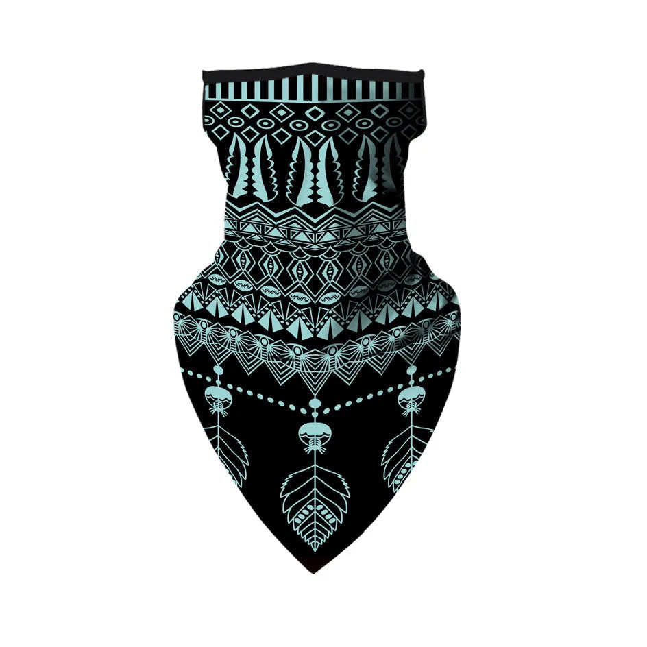 Coexistence Summer UV Protected Polyester Women's Cycling Bandana Breathable Triangle Face Mask Scarf Sun Protection Veil Good Vibrations