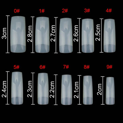 Nail Capsules 500pcs/Box Artificial Nail Tips Full Cover Nails Tips Acrylic Transparent Nail Capsules French Manicure False Nail Good Vibrations