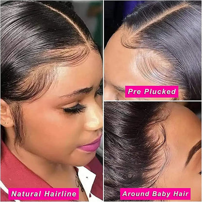 Raw Vietnamese Straight Human Hair Wigs 100% Virgin Hair Bleached Knots 4x4 Lace Closure Wigs for Women 250% Density Melt Skin Good Vibrations