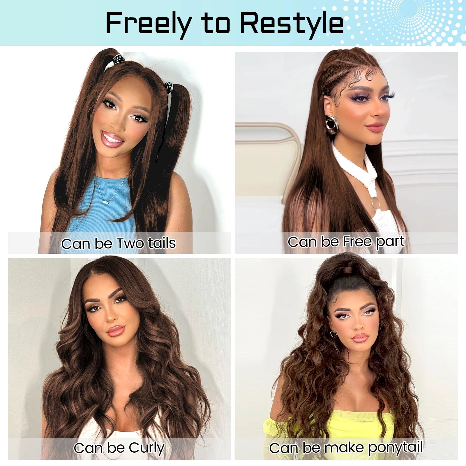Wholesale Sale 30 Inches Brown Hair Wigs 13*6 Lace Frontal Straight Hair Wig 180% Density Human Hair Pre Plucked with Baby Hair Good Vibrations