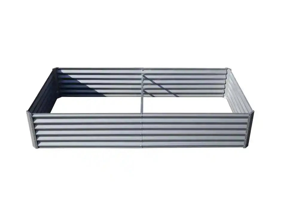 6x3x1ft Galvanized Raised Garden Bed, Outdoor Planter Garden Boxes Large Metal Planter Box for Gardening Flowers, Silvery Good Vibrations