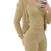Custom High Waisted Tracksuit Casual Solid 3pc Women Set Jogger Skiny Long Sleeve 3 Piece Suit Fall Clothing for Women Ladies Good Vibrations
