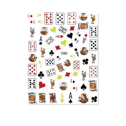 Waterproof Adhesive Decals Interesting Manicure Poker Nail Art Sticker Playing Cards Design DIY Nail Decoration Good Vibrations