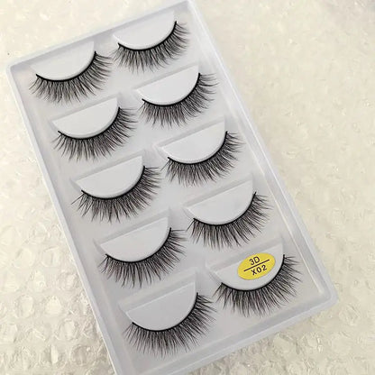 5 Pairs Multipack 3D Soft Mink Hair False Eyelashes Handmade Wispy Fluffy Long Lashes Natural Eye Makeup Tools Faux H13 E08 E01 Good Vibrations