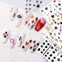 Waterproof Adhesive Decals Interesting Manicure Poker Nail Art Sticker Playing Cards Design DIY Nail Decoration Good Vibrations