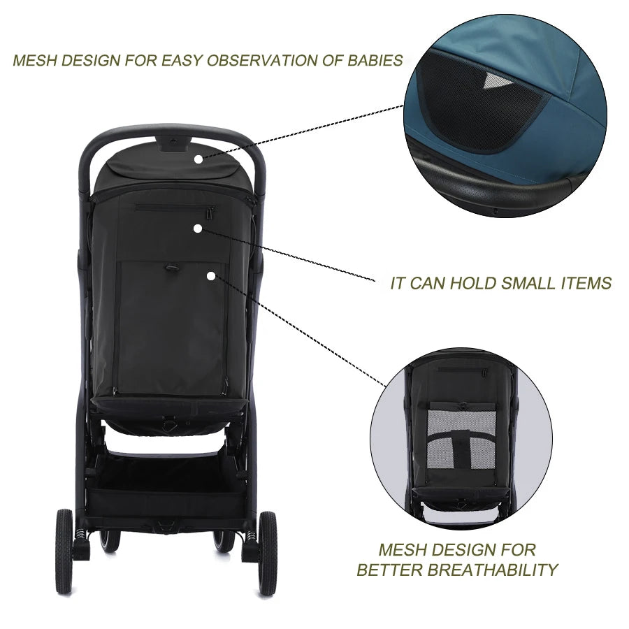 US Warehouse Stock Folding Baby Stroller Portable on Airplane One Click Folding Baby Stroller for Kids Good Vibrations