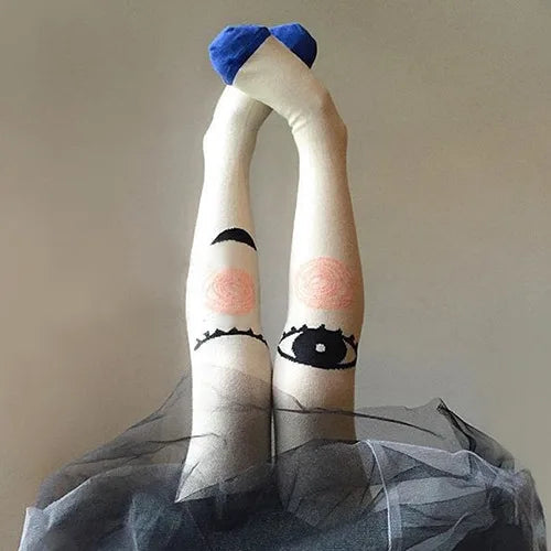 YWHUANSEN Spring Children Tights Cartoon Cat Baby Girl Pantyhose Cotton Knitted Cotton Cute Kids Stocking Baby Pantyhose Tights Good Vibrations