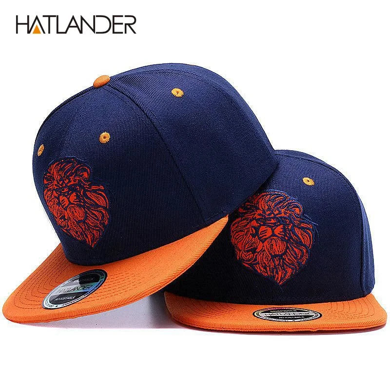 High quality lion face embroidery snapback cap cool king hip hop hat for boys and girls Good Vibrations