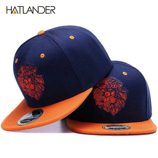 High quality lion face embroidery snapback cap cool king hip hop hat for boys and girls Good Vibrations