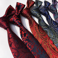 Ricnais New Design Mens Tie Luxury Man Floral Paisley Neckties Hombre 8 cm Gravata Tie Classic Business Casual Tie For Wedding Good Vibrations