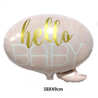 1pcs 58*49cm Hello Baby Balloons Foil Balloons Baby Boy Girl Happy Wedding Birthday Party Decorations Baby Shower Toy globos Good Vibrations