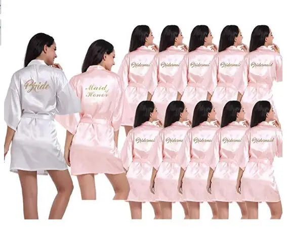 2019 New Bridesmaid Robes Robes Bridal Robes Light Pink Satin Robe Bridesmaid Robes Wedding Good Vibrations