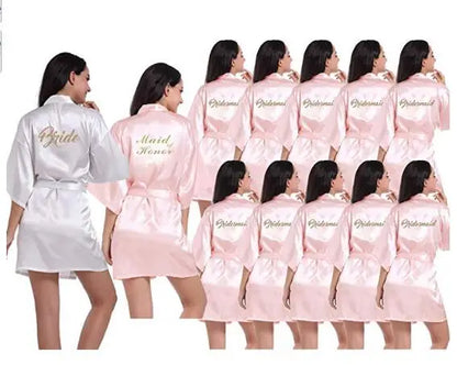 2019 New Bridesmaid Robes Robes Bridal Robes Light Pink Satin Robe Bridesmaid Robes Wedding Good Vibrations