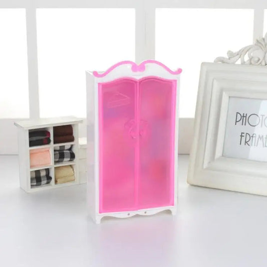 for armoire barbie doll accessories furnitures miniature cabinet pink 30cm furniture wardrobe princess bedroom closet Good Vibrations