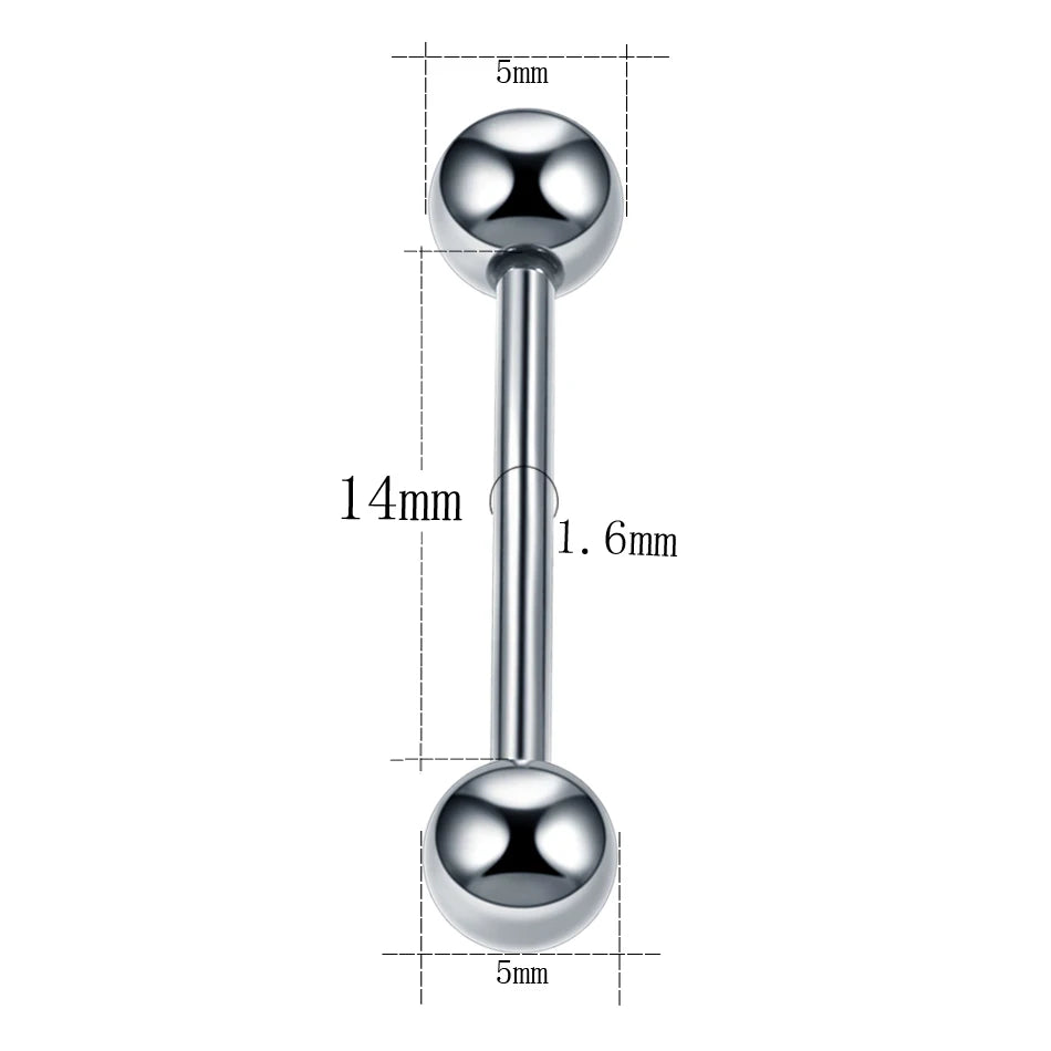 1PC G23 Titanium Straight Barbell Tongue Rings Helix Piercing Septum Industrial Barbell Earring Piercing Sexy Body Jewelry Good Vibrations