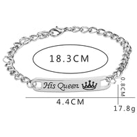 his queen her king Bracelets for lovers Women Bending statement couple Gift imperial crown bracelet for girlfriend boyfriend Good Vibrations